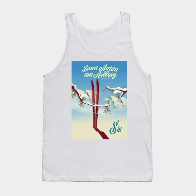 Saint Anton am Arlberg vintage style Ski poster Tank Top by nickemporium1